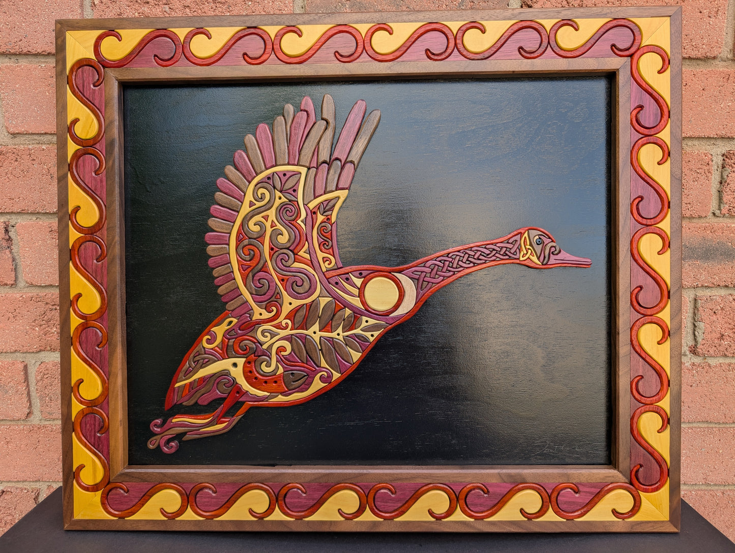 Goderich Celtic Roots Festival 2025 'Celtic Goose Taking Flight' Intarsia Artwork