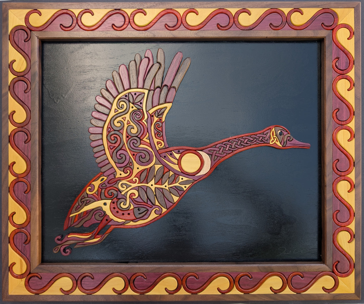 Goderich Celtic Roots Festival 2025 'Celtic Goose Taking Flight' Intarsia Artwork