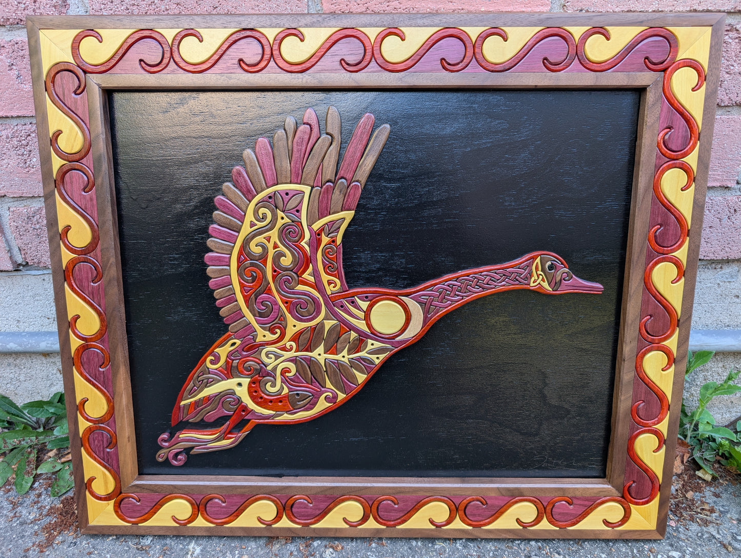 Goderich Celtic Roots Festival 2025 'Celtic Goose Taking Flight' Intarsia Artwork