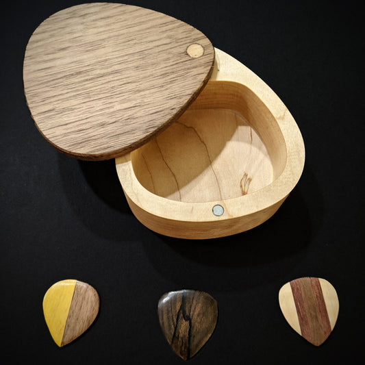 Guitar Pick Case with 3 Wooden Picks
