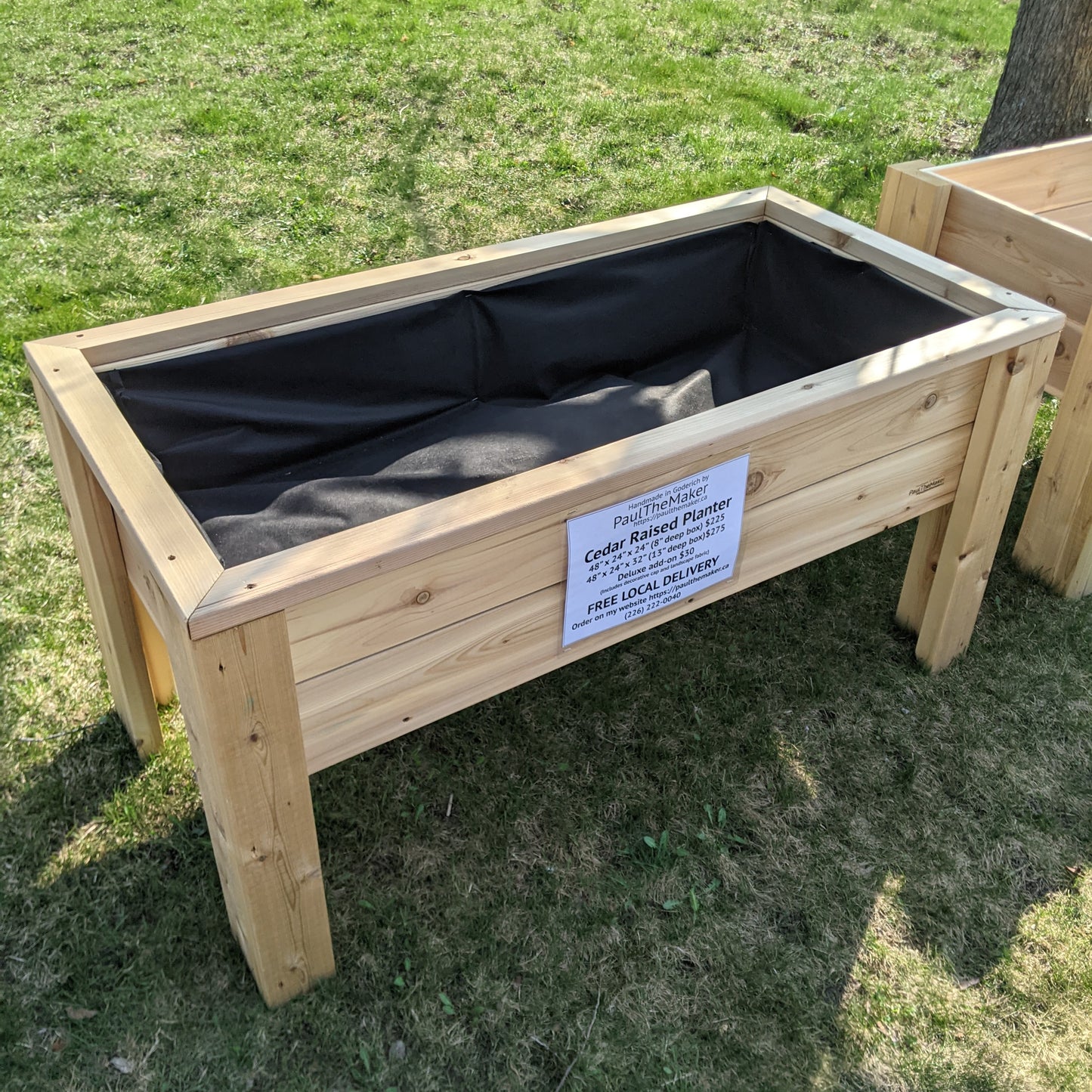 Raised Cedar Planter Box (Various Options)