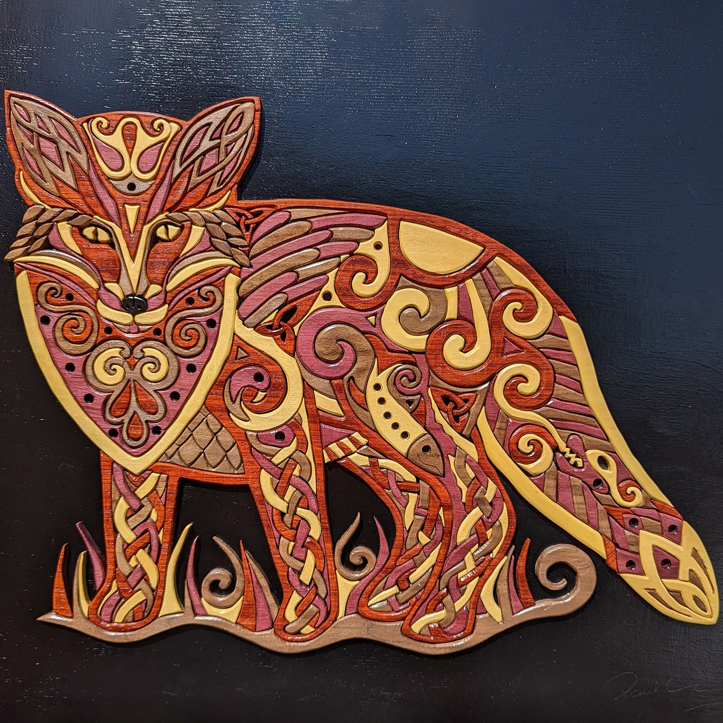 Goderich Celtic Roots Festival 2022 'Celtic Fox' Intarsia Artwork