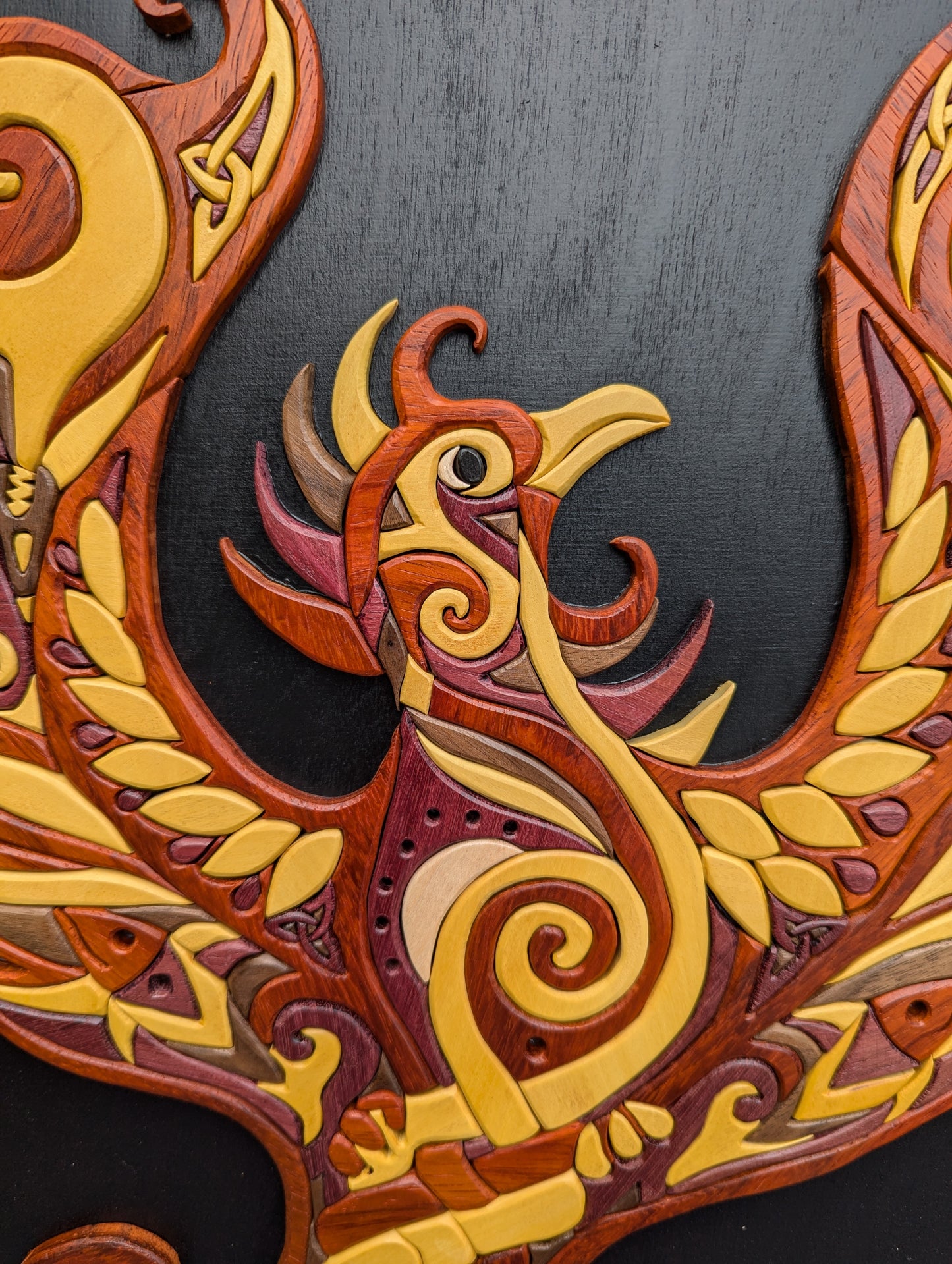 Goderich Celtic Roots Festival 2024 'Rising Phoenix' Intarsia Artwork