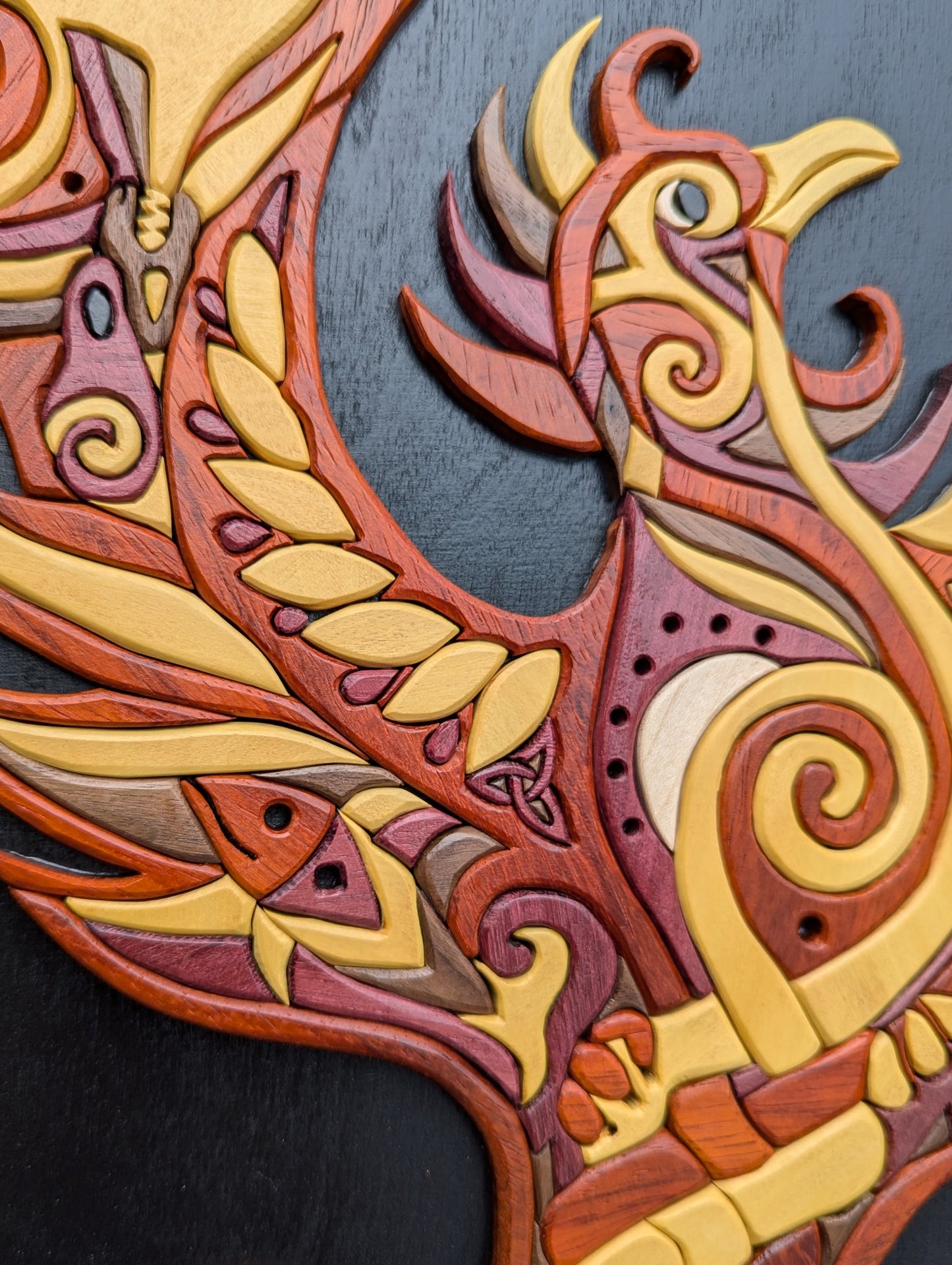 Goderich Celtic Roots Festival 2024 'Rising Phoenix' Intarsia Artwork