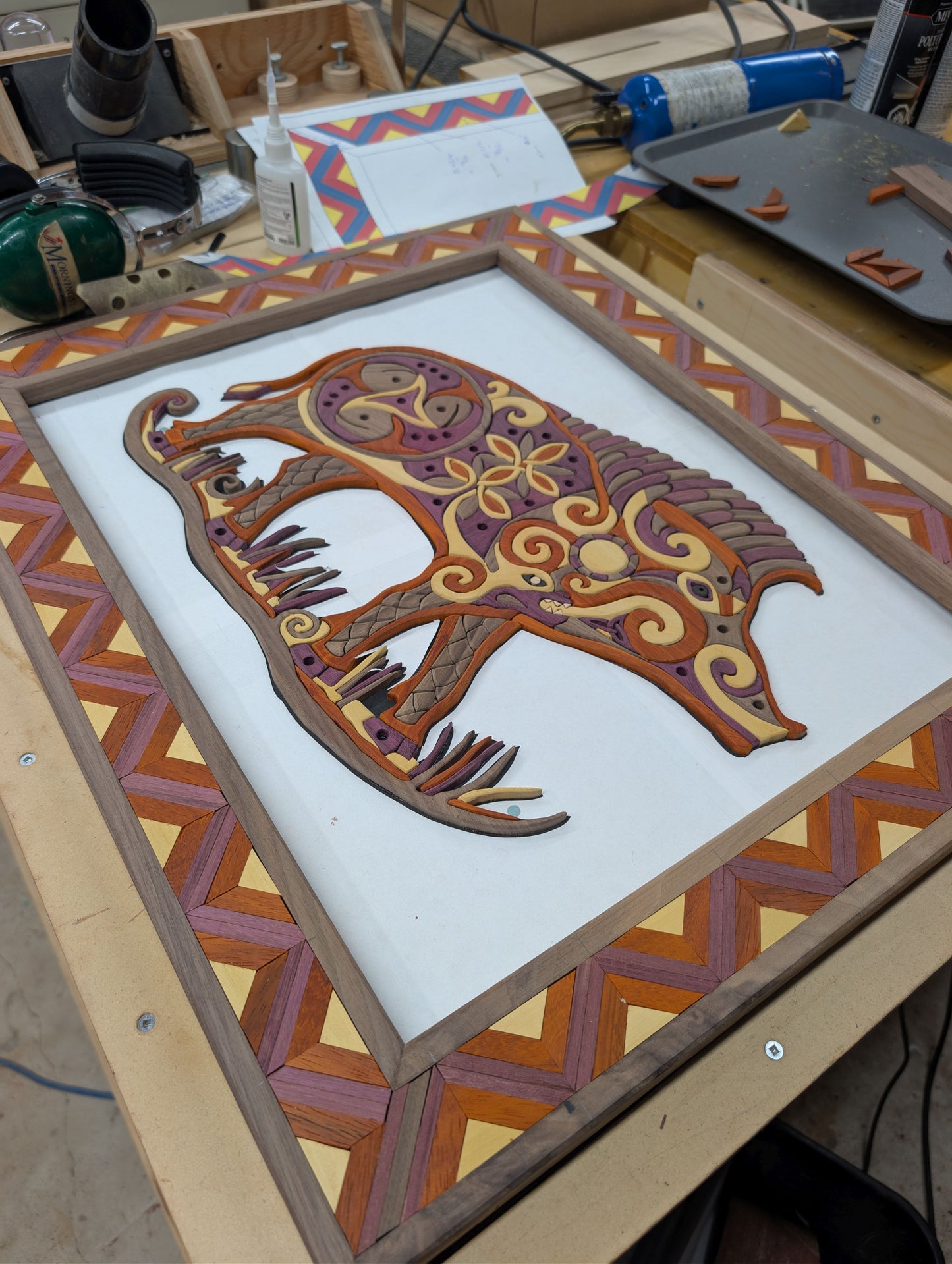 Goderich Celtic Roots Festival 2026 'Boar of Wisdom' Intarsia Artwork