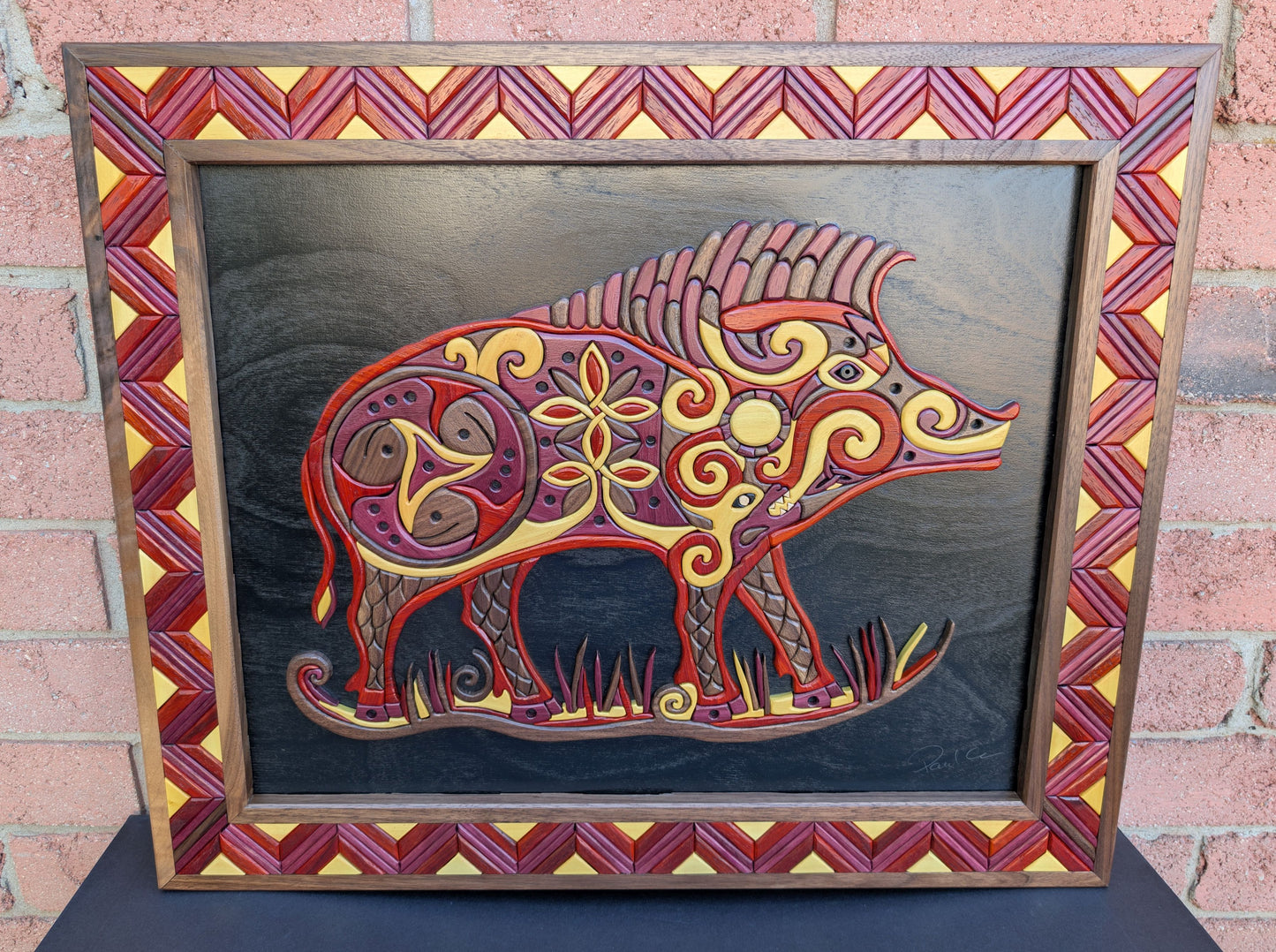 Goderich Celtic Roots Festival 2026 'Boar of Wisdom' Intarsia Artwork