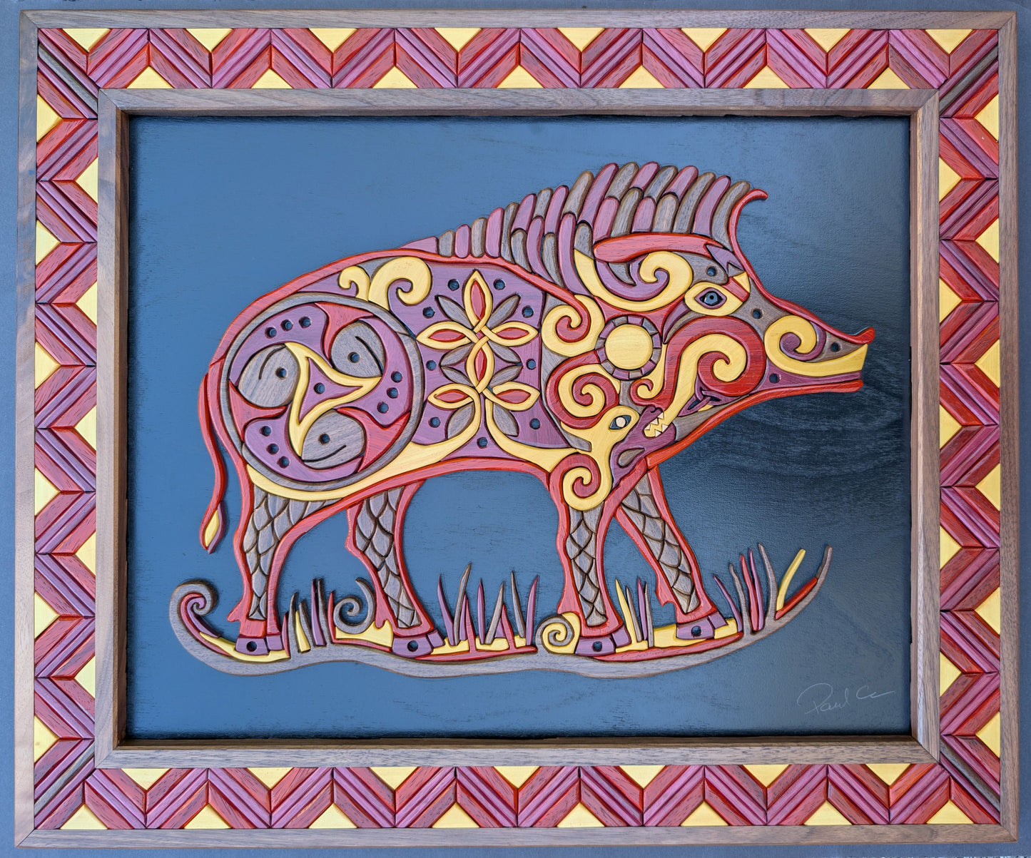 Goderich Celtic Roots Festival 2026 'Boar of Wisdom' Intarsia Artwork