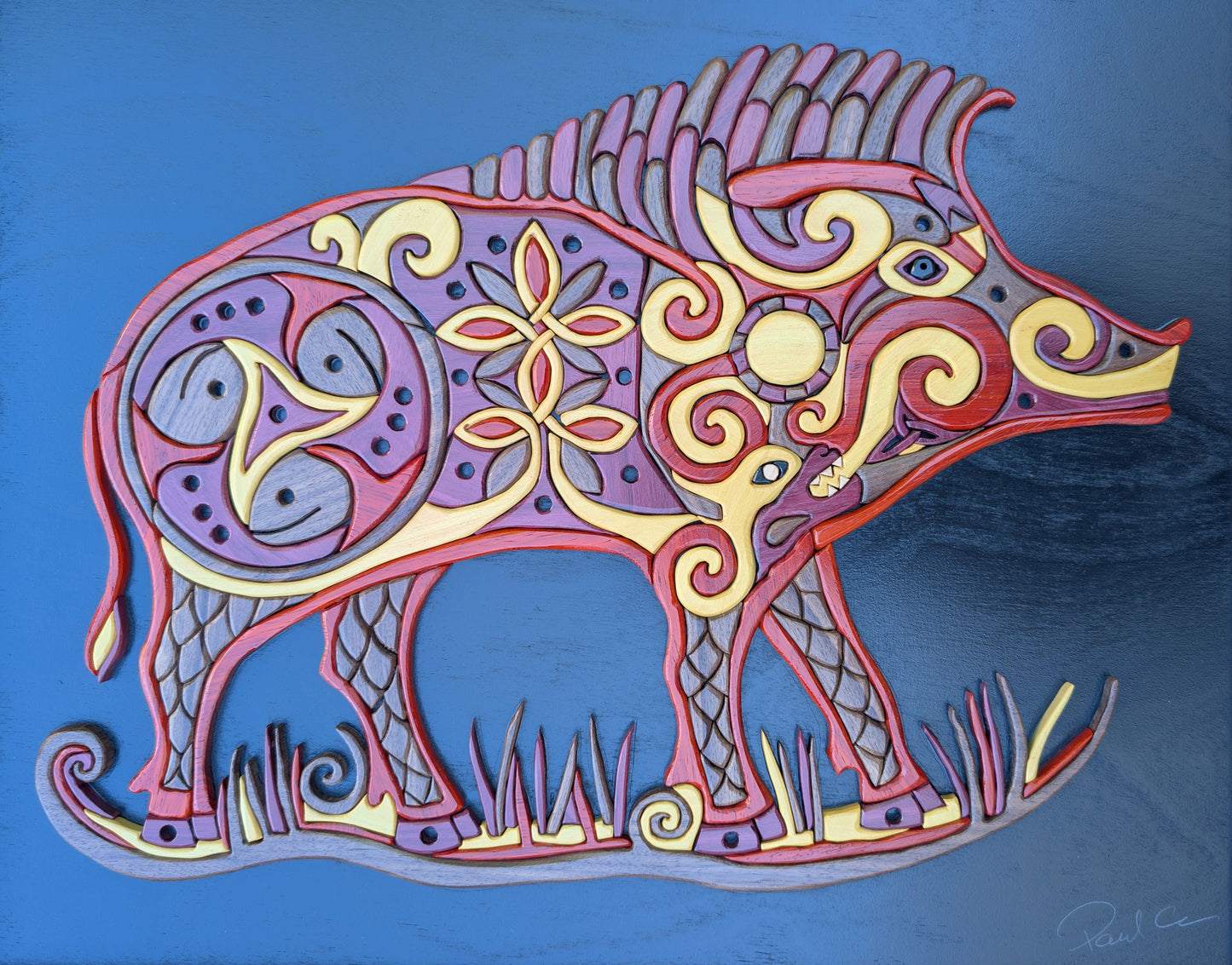 Goderich Celtic Roots Festival 2026 'Boar of Wisdom' Intarsia Artwork
