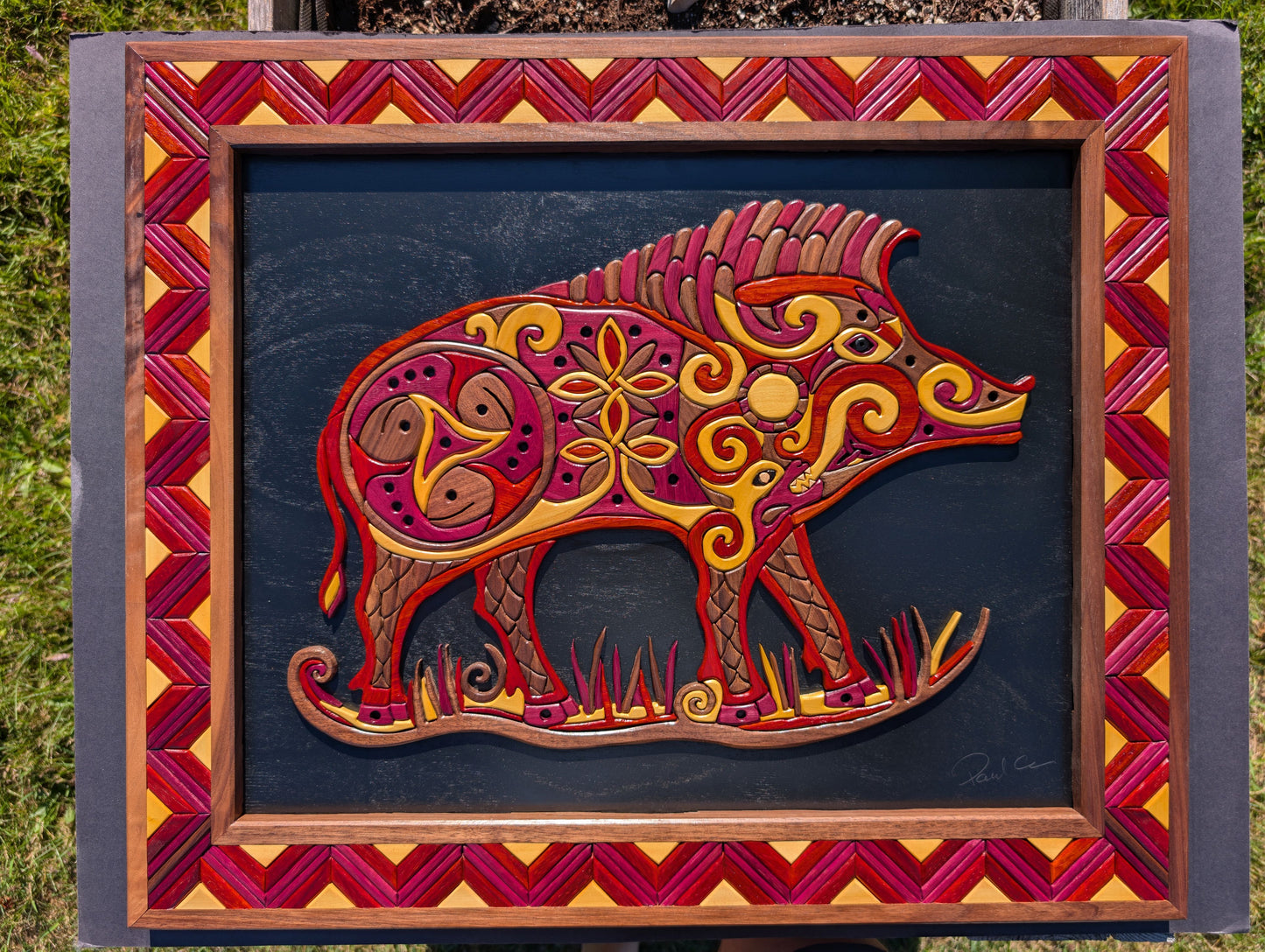 Goderich Celtic Roots Festival 2026 'Boar of Wisdom' Intarsia Artwork
