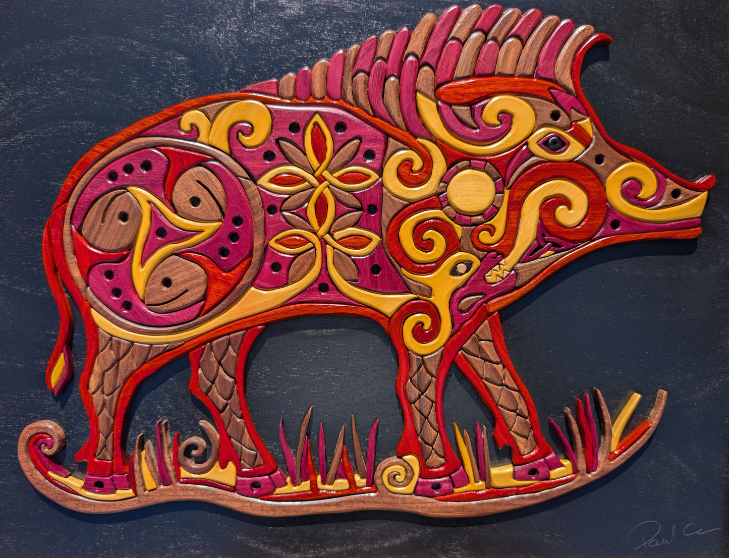 Goderich Celtic Roots Festival 2026 'Boar of Wisdom' Intarsia Artwork