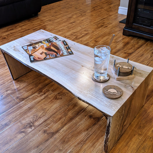 Handmade Ambrosia Maple Waterfall Coffee Table