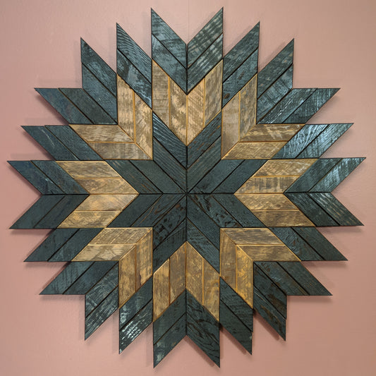 Geometric 'Starburst' Wooden Artwork