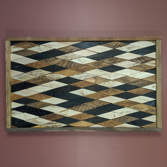 Geometric 'Diamond In the Rough' Wooden Artwork