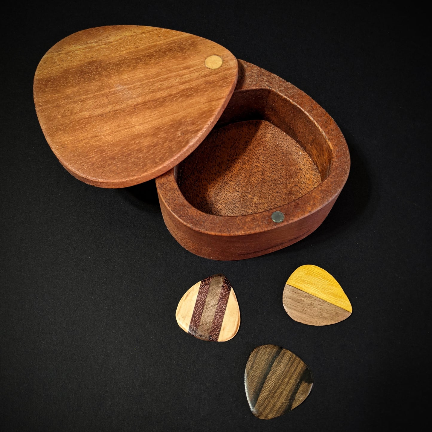 Guitar Pick Case with 3 Wooden Picks