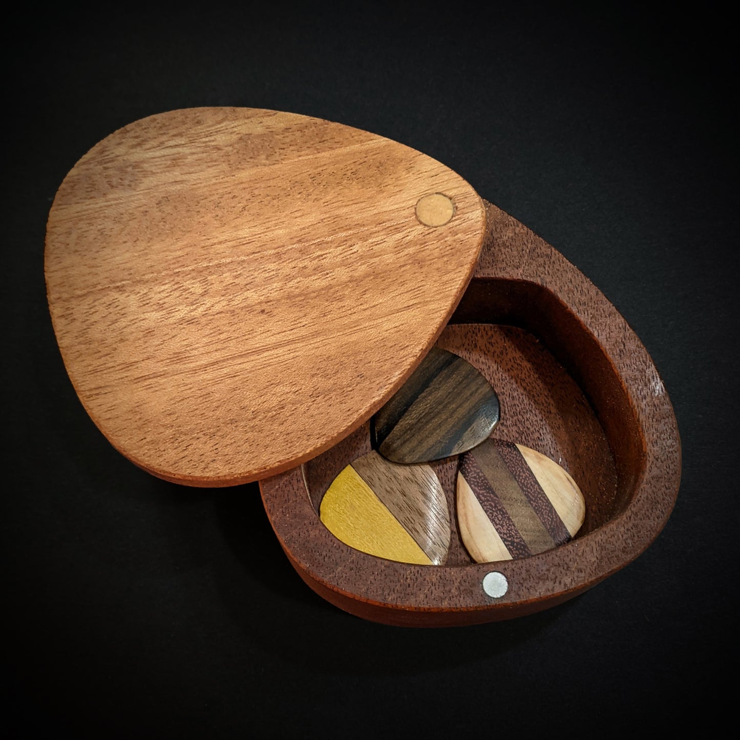 Guitar Pick Case with 3 Wooden Picks